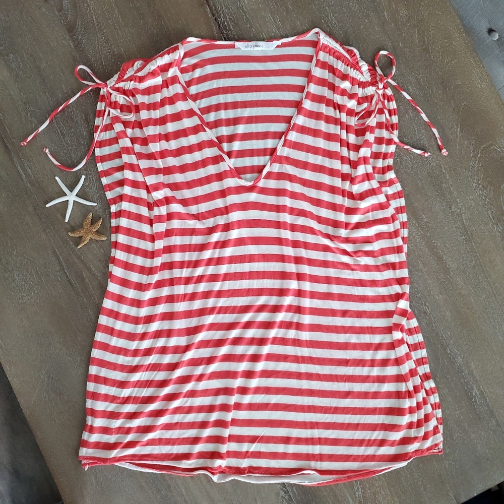 Ella Moss Striped Swim Beach Cover-up Women's Size Small - Picture 15 of 15